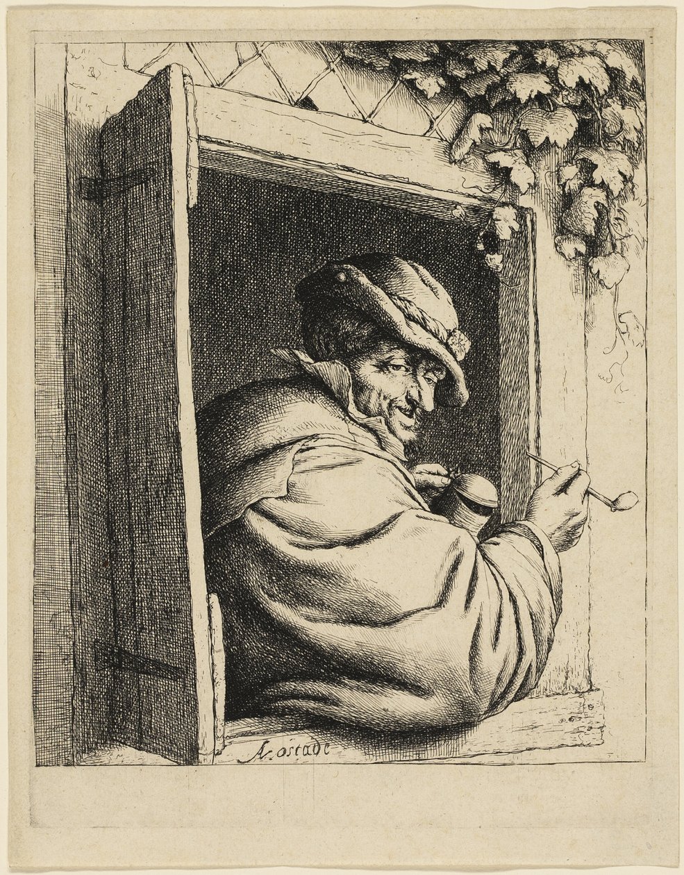 Der Raucher am Fenster von Adriaen van Ostade