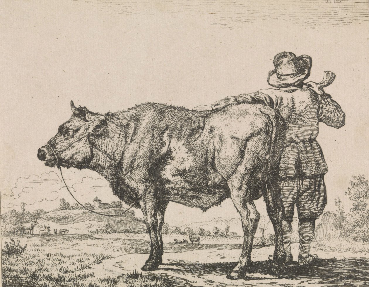 Mann mit Stier von Adriaen van de Velde