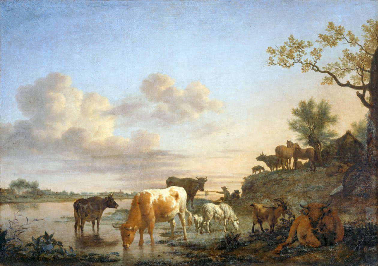 Landschaft: Tiere am Fluss von Adriaen van de Velde