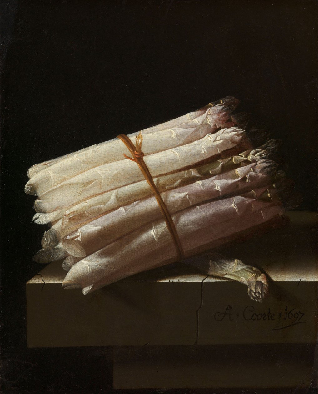 Stillleben mit Spargel, 1697 von Adrian Coorte