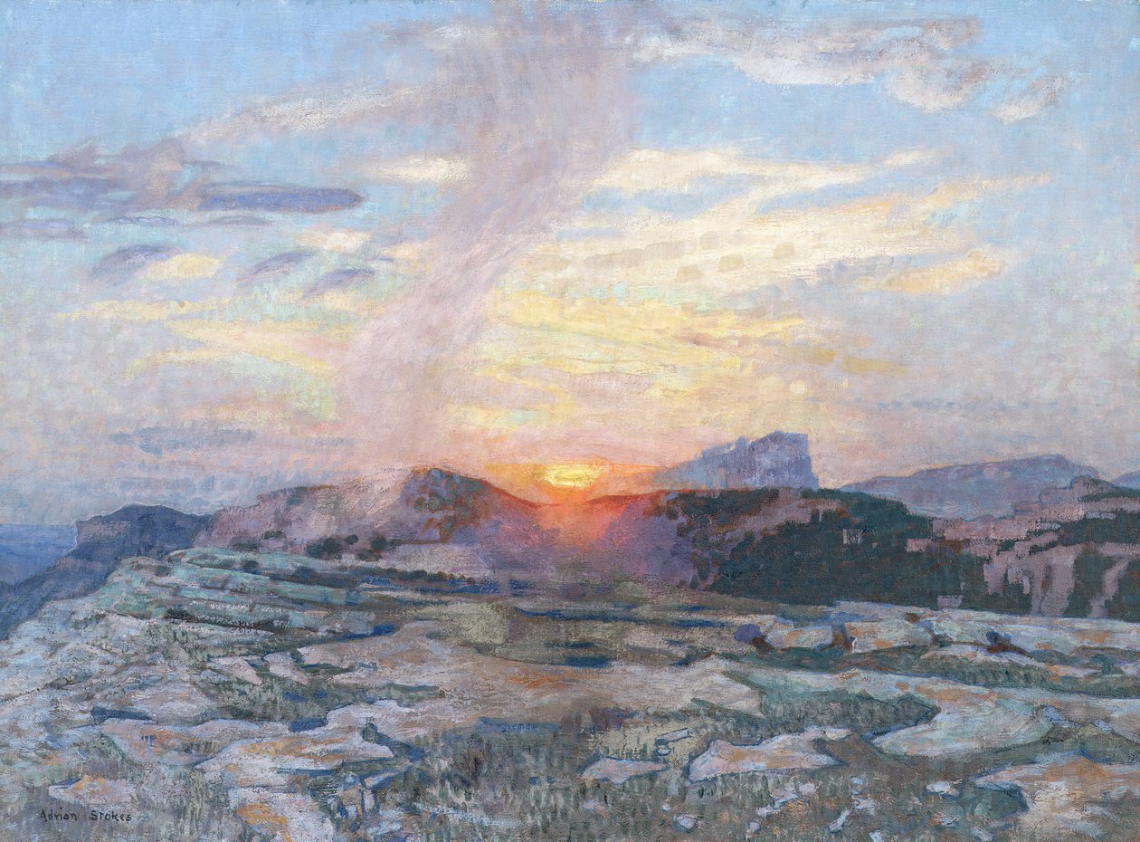 Sonnenuntergang in der Provence, um 1927 von Adrian Scott Stokes