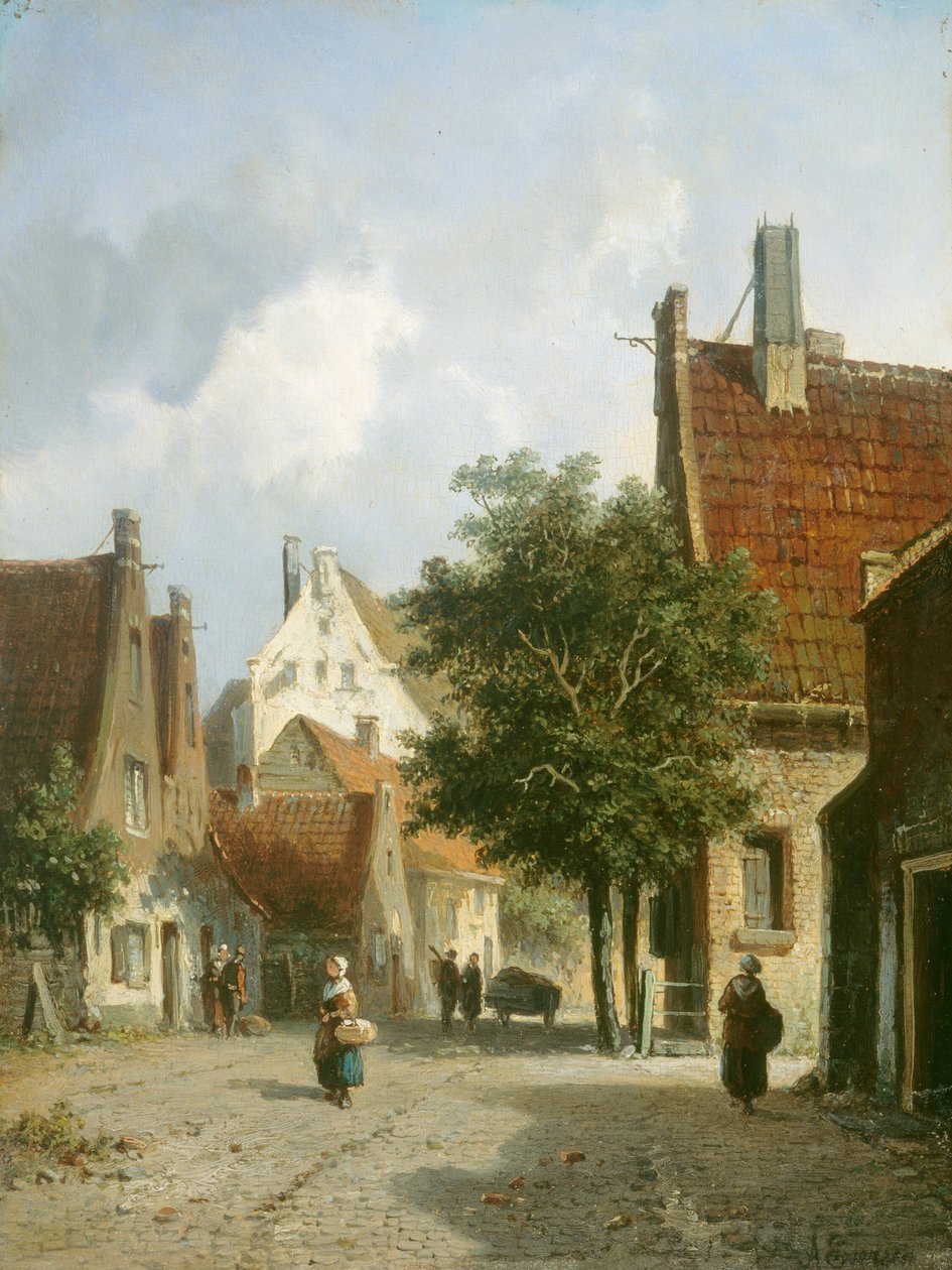 Straßenszene in Amsterdam von Adrianus Eversen