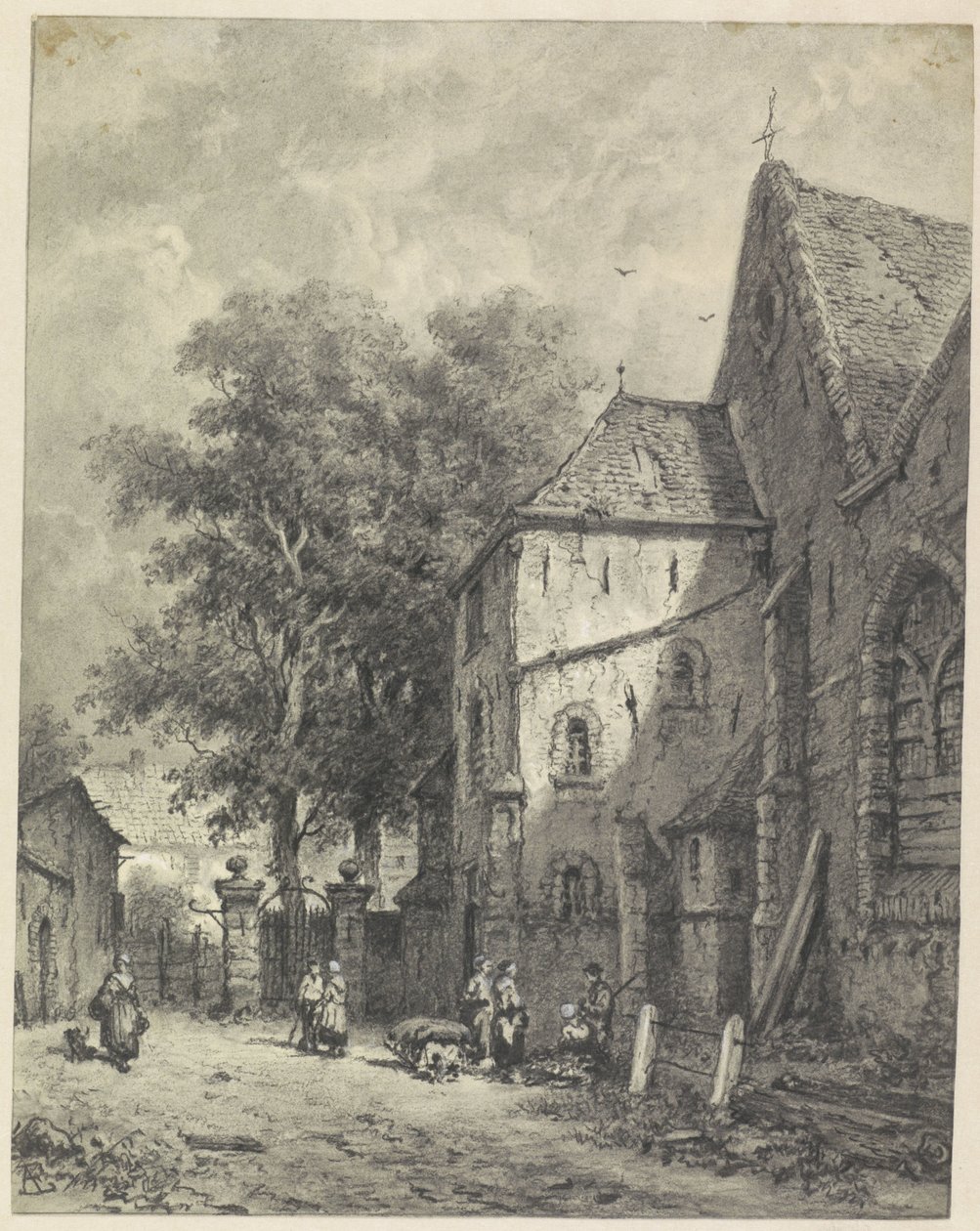 Ansicht bei einer Kirche von Adrianus Eversen