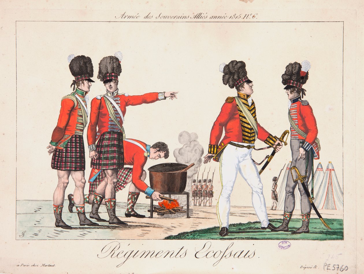 Schottische Regimenter, Armee der Alliierten Souveräne, 1815 von Adrien Pierre Francois Godefroy