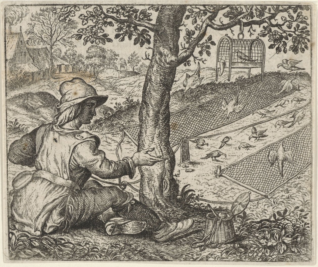 Fabel vom Vogelfänger von Egidius  Sadeler (II)
