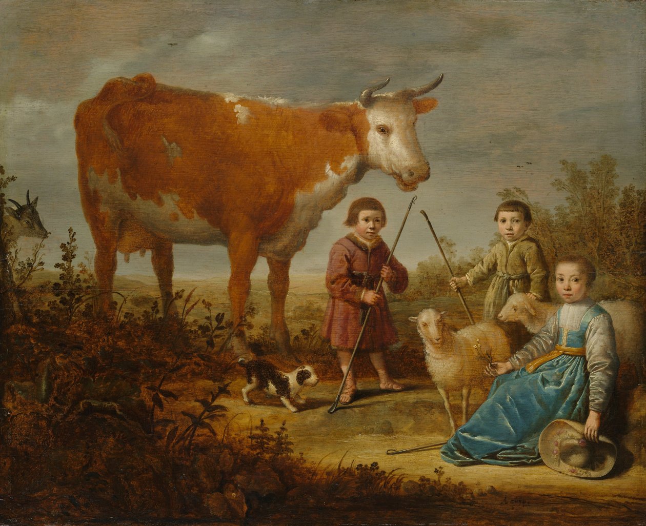 Kinder und eine Kuh von Aelbert Cuyp