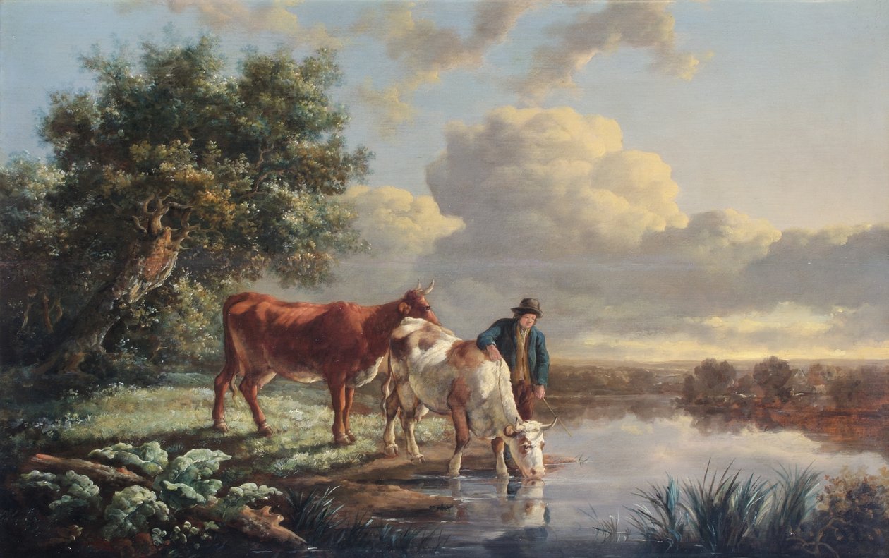 Rinder trinken am Flussufer von Aelbert Cuyp