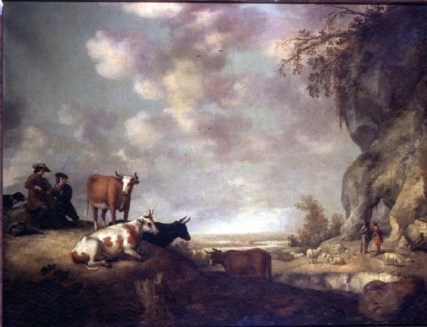 Landschaft mit Hirten, die Musik machen von Aelbert Cuyp