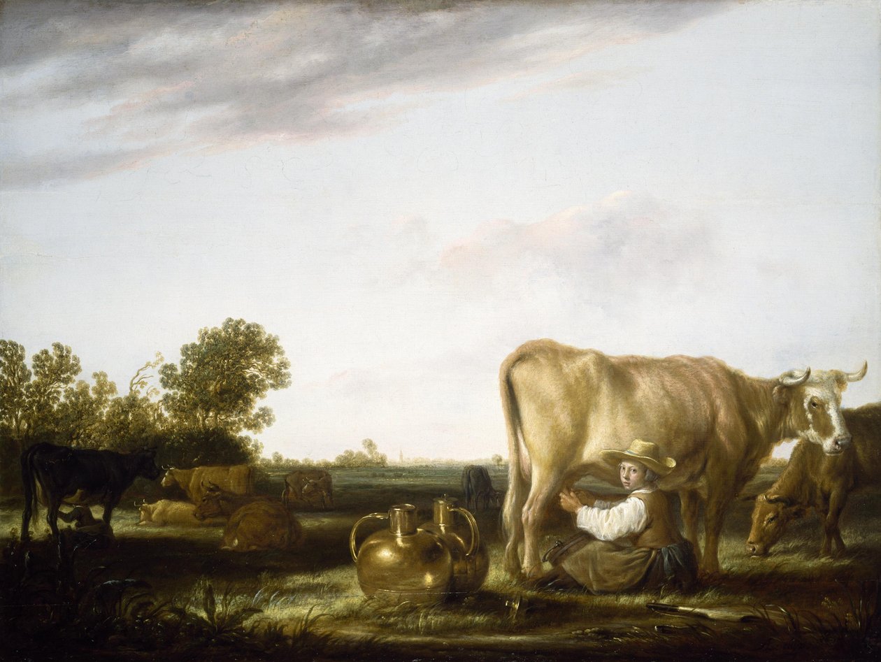 Kühe melken von Aelbert Cuyp