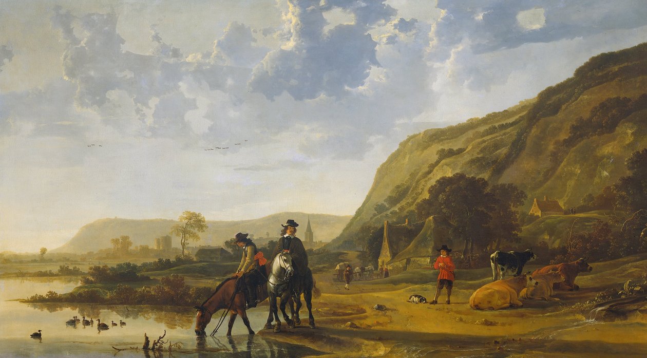 Flusslandschaft mit Reitern von Aelbert Cuyp