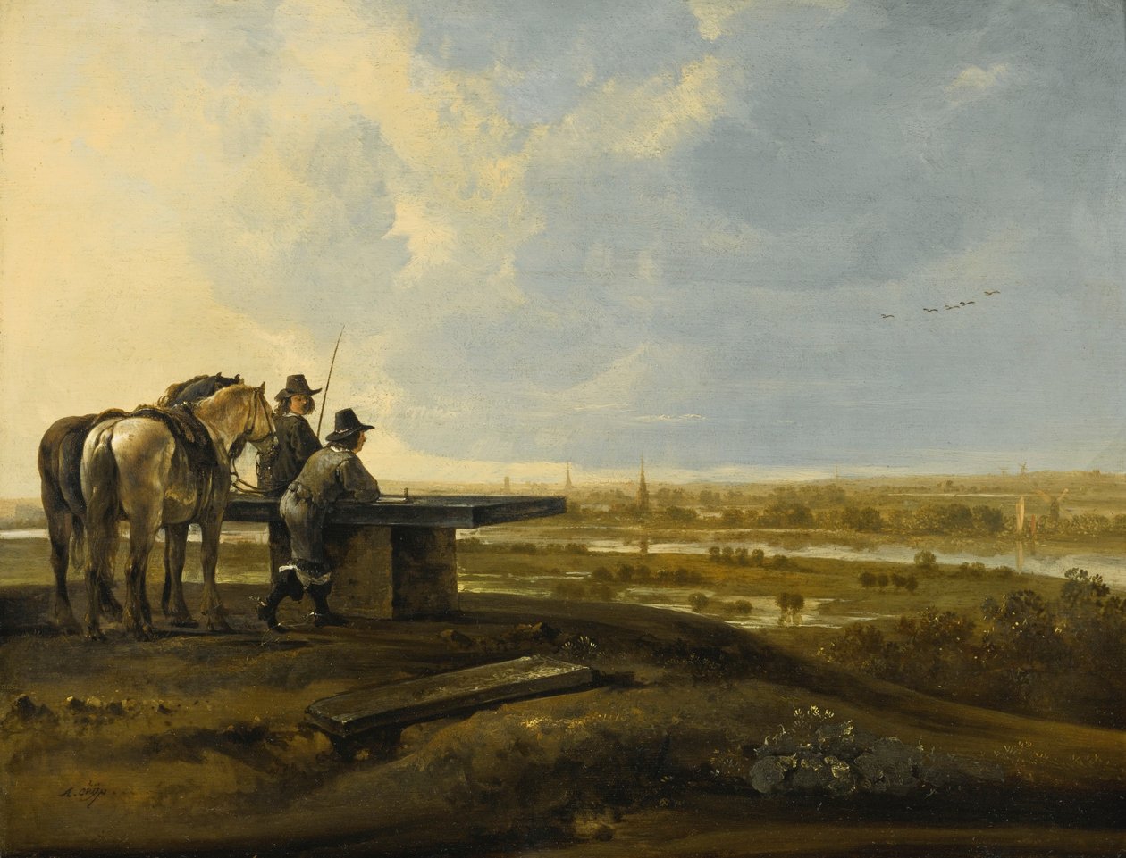 Zwei Reiter auf einem Grat von Aelbert Cuyp