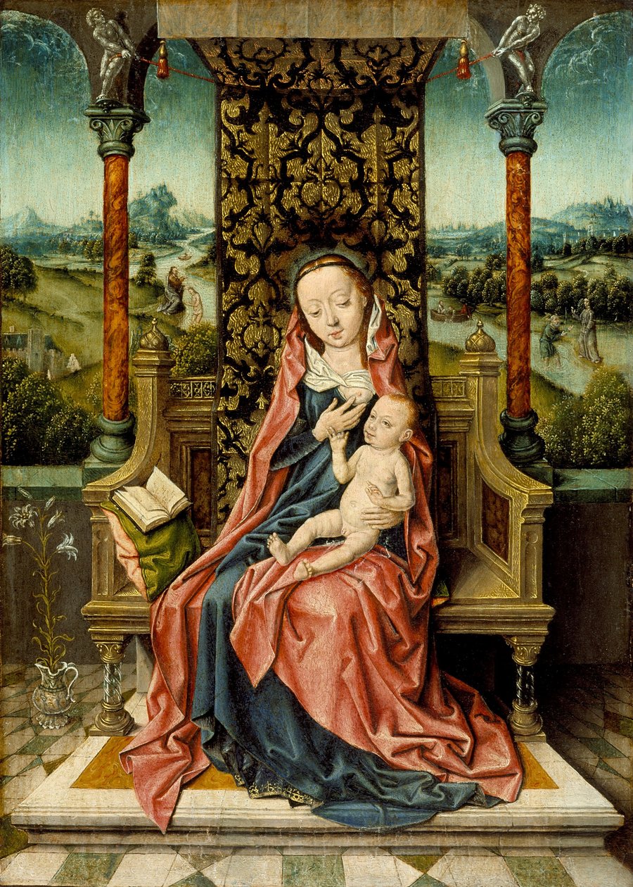 Madonna und Kind auf dem Thron, um 1510 von Aelbrecht Bouts