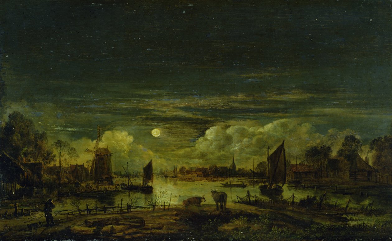 Mondscheinlandschaft von Aert van der Neer