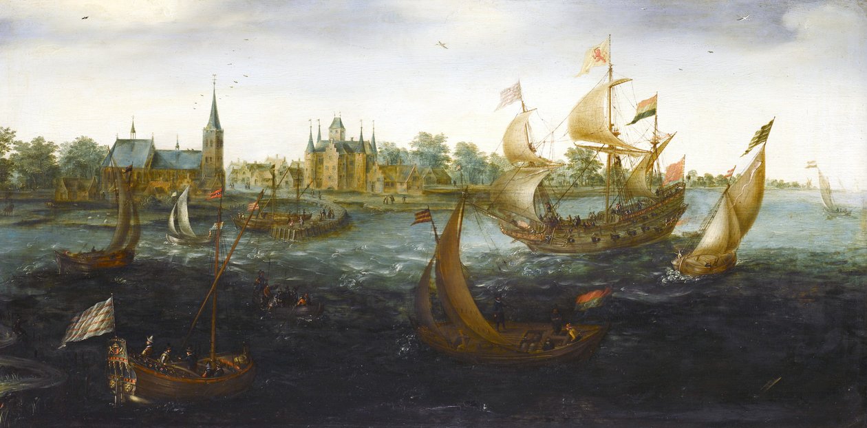 Schiffe vor IJsselmonde von Aert Anthoniszoon