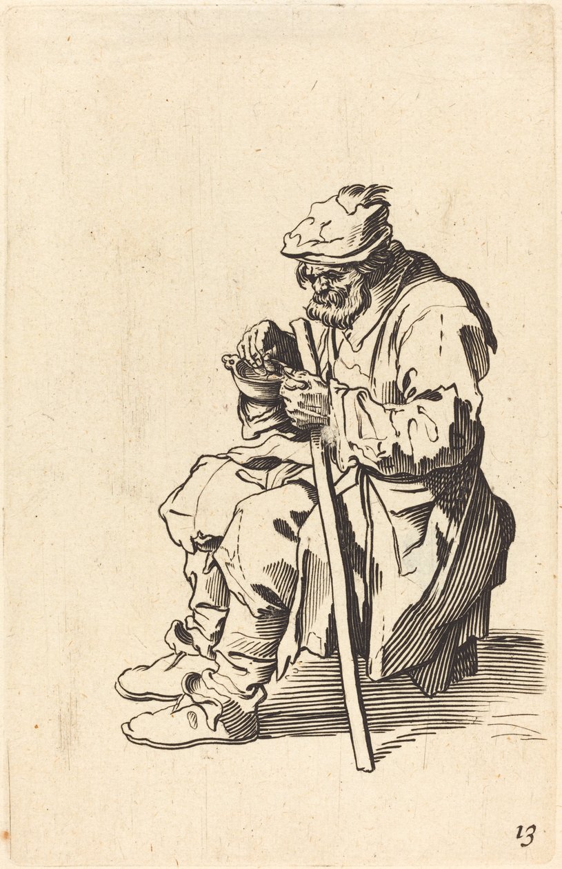 Bettler beim Essen von After Jacques Callot