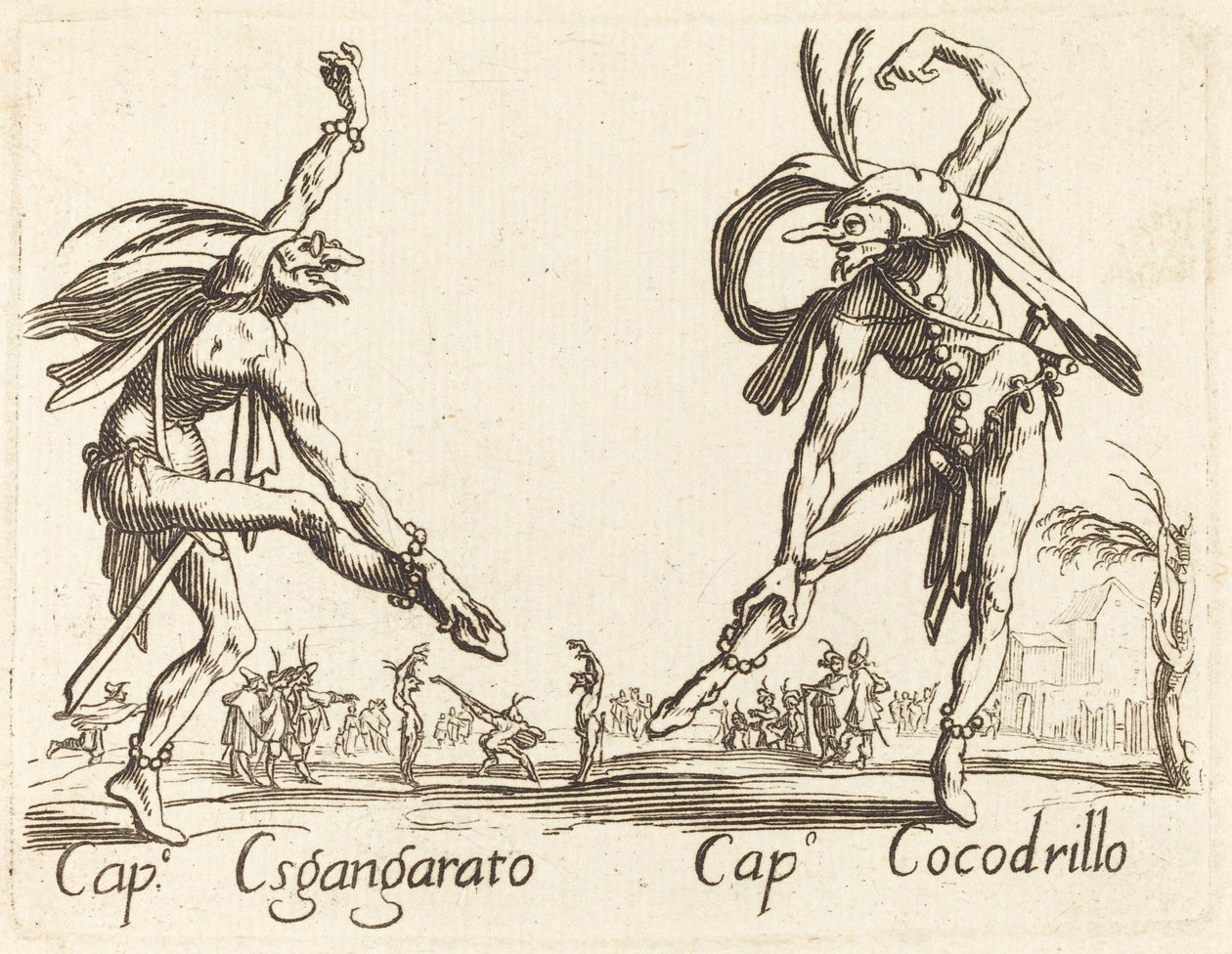 Cap. Esgangarato und Cap. Cocodrillo von After Jacques Callot