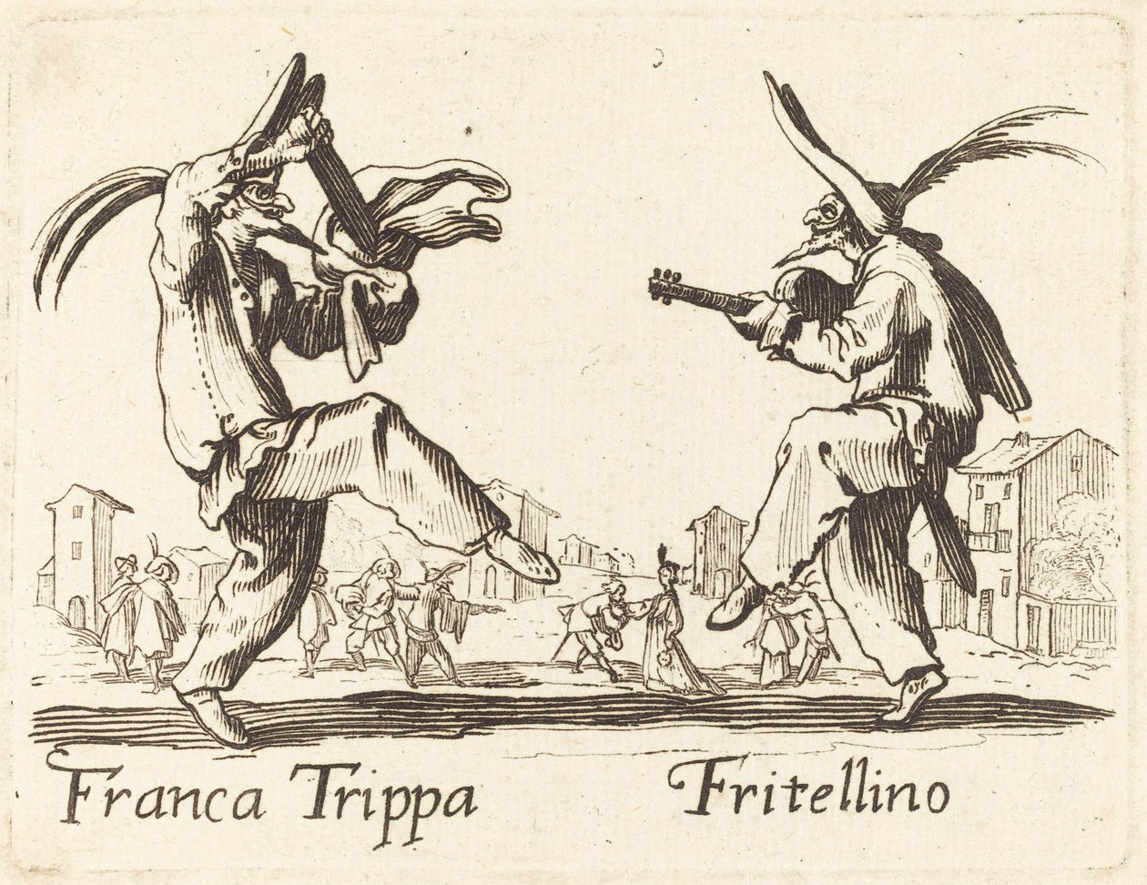 Franca Trippa und Fritellino von After Jacques Callot