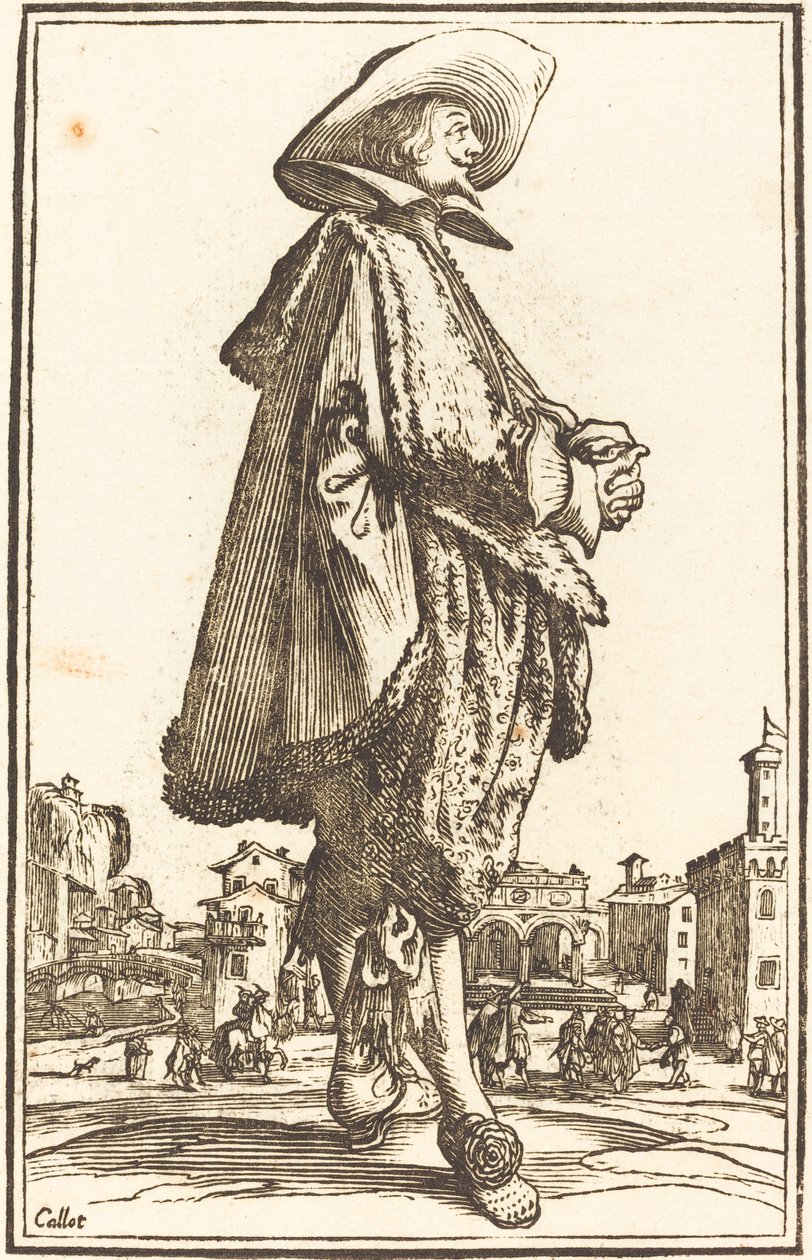 Edler Mann mit gefalteten Händen von After Jacques Callot
