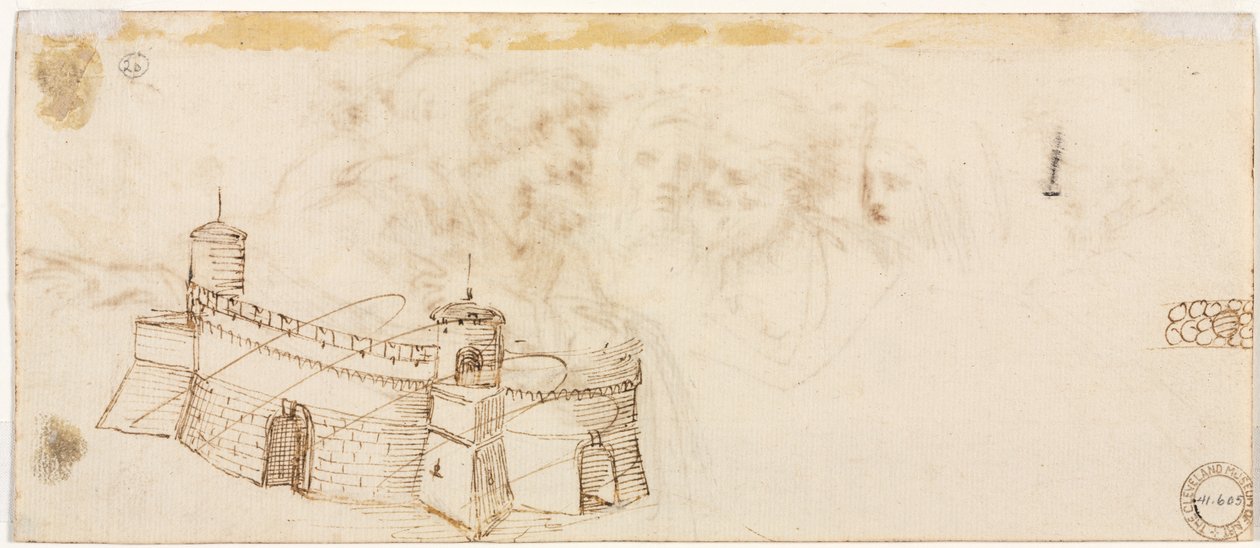 Zinnenfestung (verso) von Agostino Carracci
