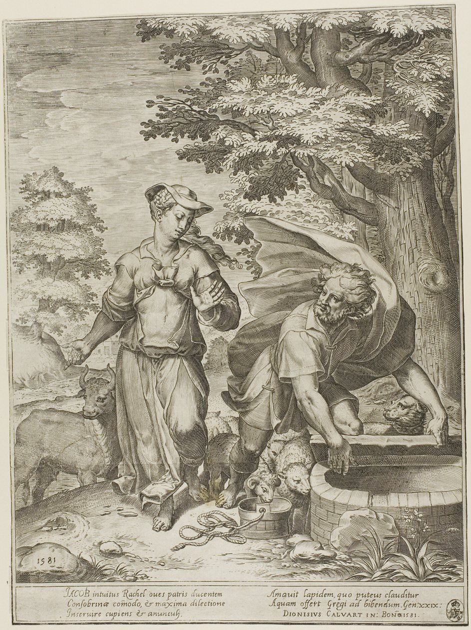 Jakob und Rahel von Agostino Carracci