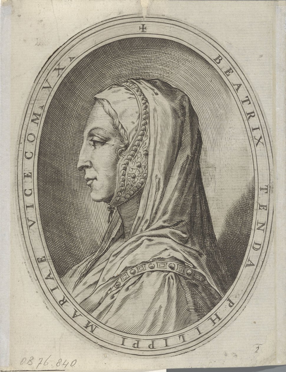 Porträt von Beatrice di Tenda von Agostino Carracci