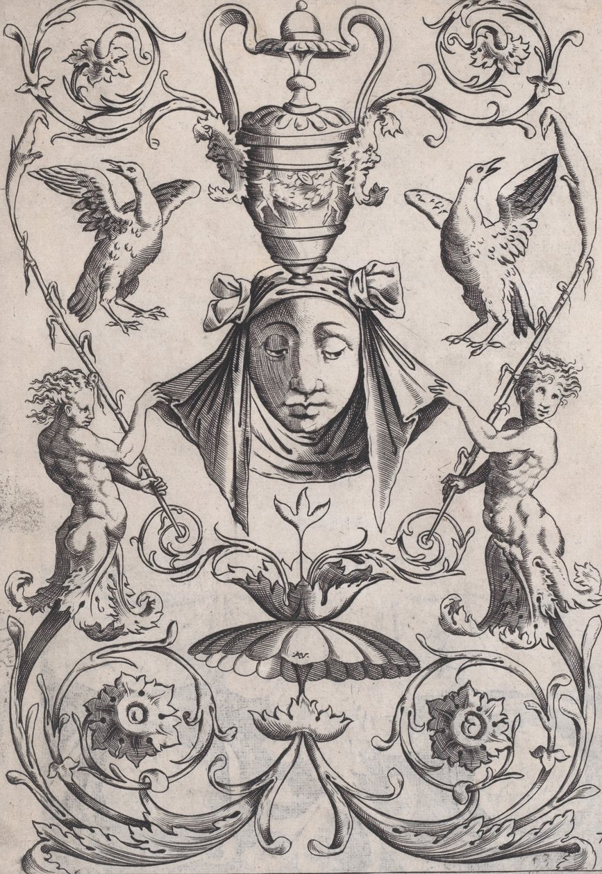 Ornamentales Panel von Agostino Veneziano