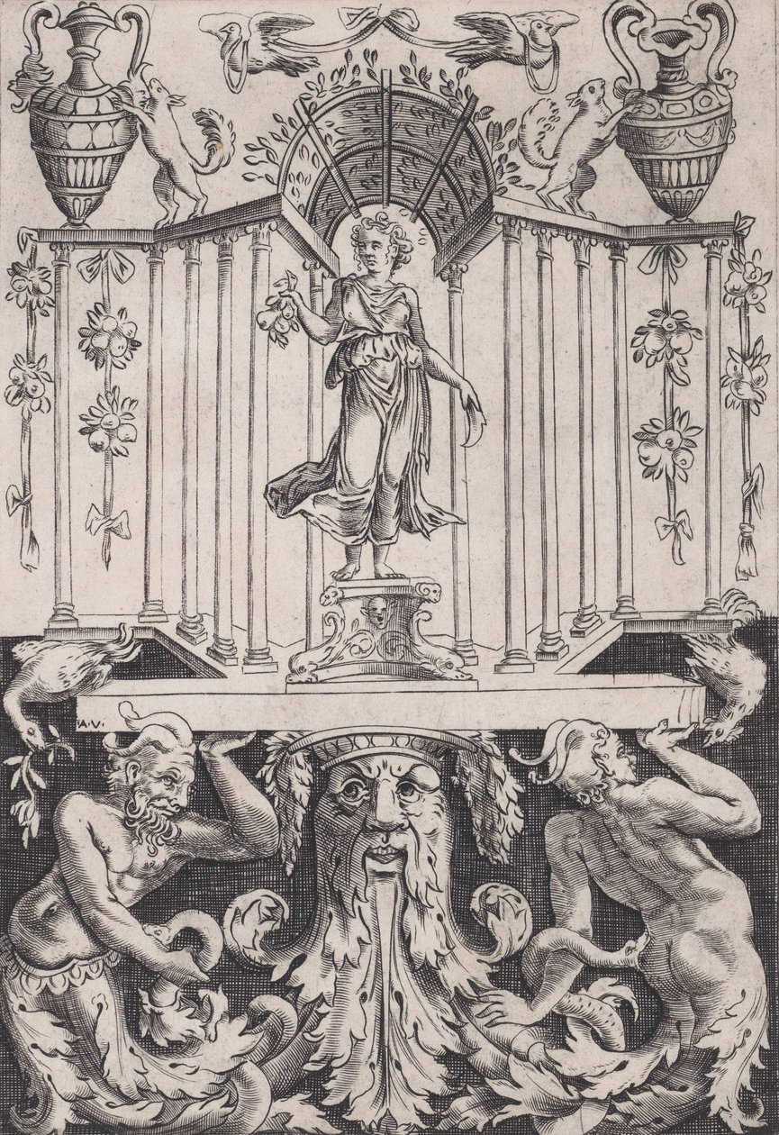 Ornamentales Panel von Agostino Veneziano