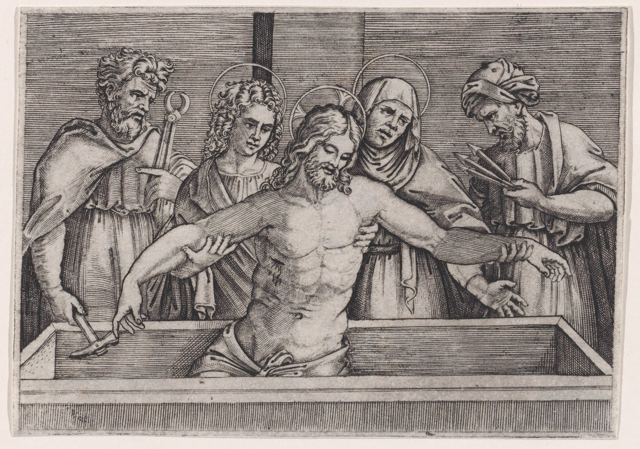 Die Grablegung Christi von Agostino Veneziano
