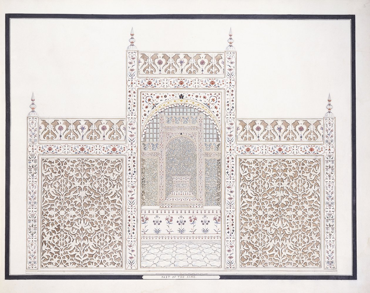 Teil des Taj Mahal, ca. 1815 von Agra School