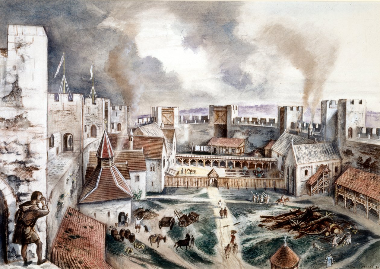 Framlingham Castle, 13. Jahrhundert, ca. 1960er von Alan Ernest Sorrell