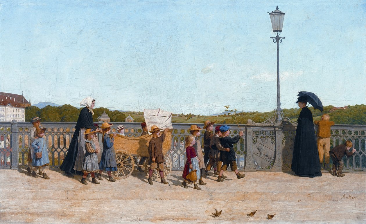Kleinkinderschule auf der Kirchenfeldbrücke von Albert Anker