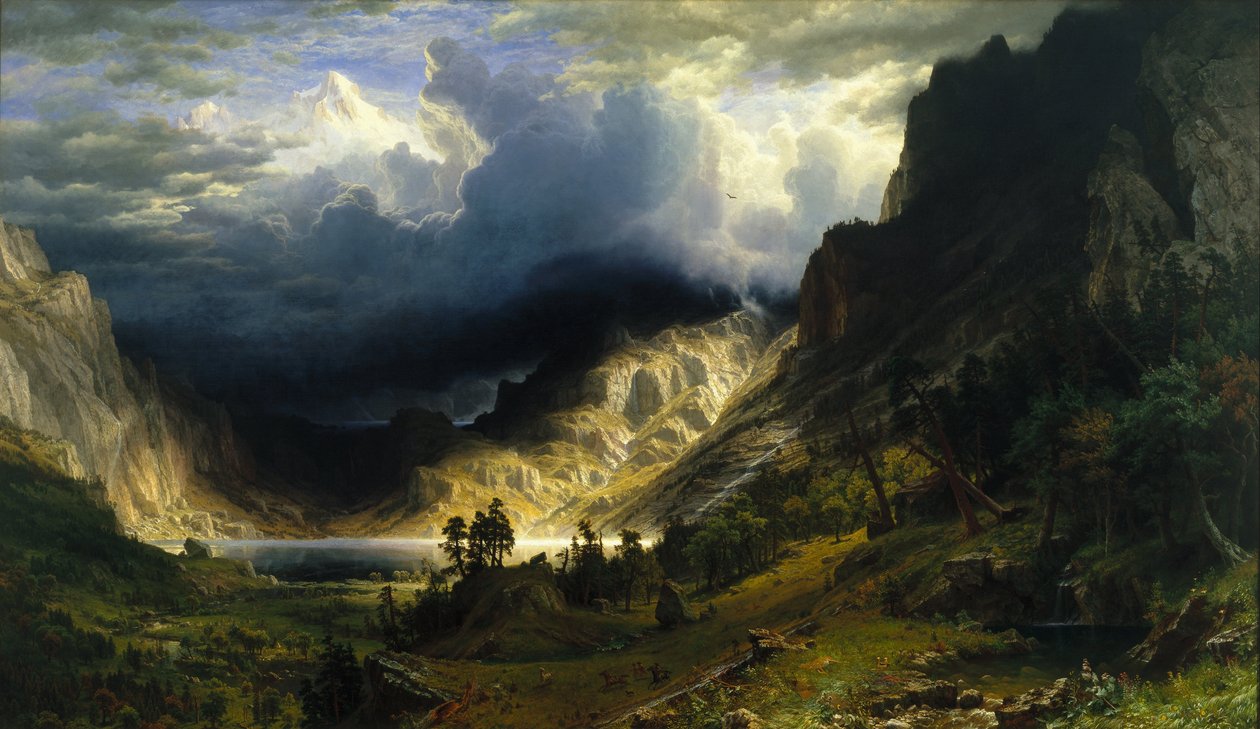 Ein Sturm in den Rocky Mountains, Mt. Rosalie von Albert Bierstadt