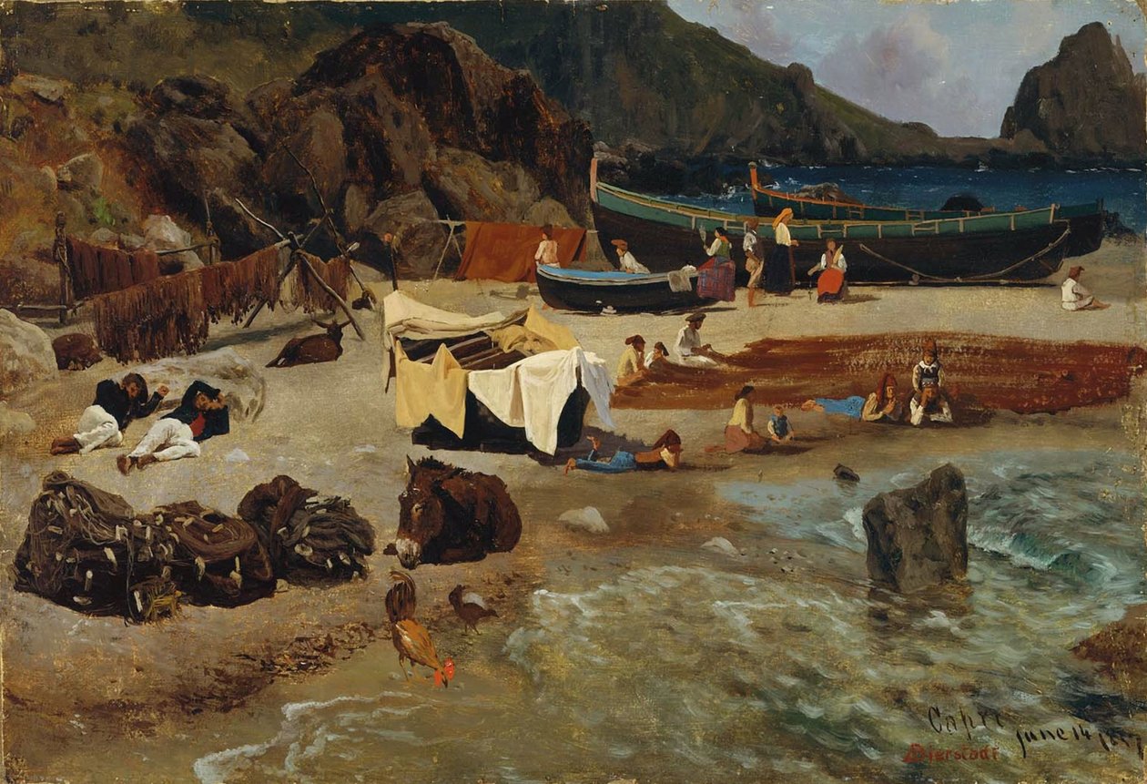 Fischerboote in Capri von Albert Bierstadt