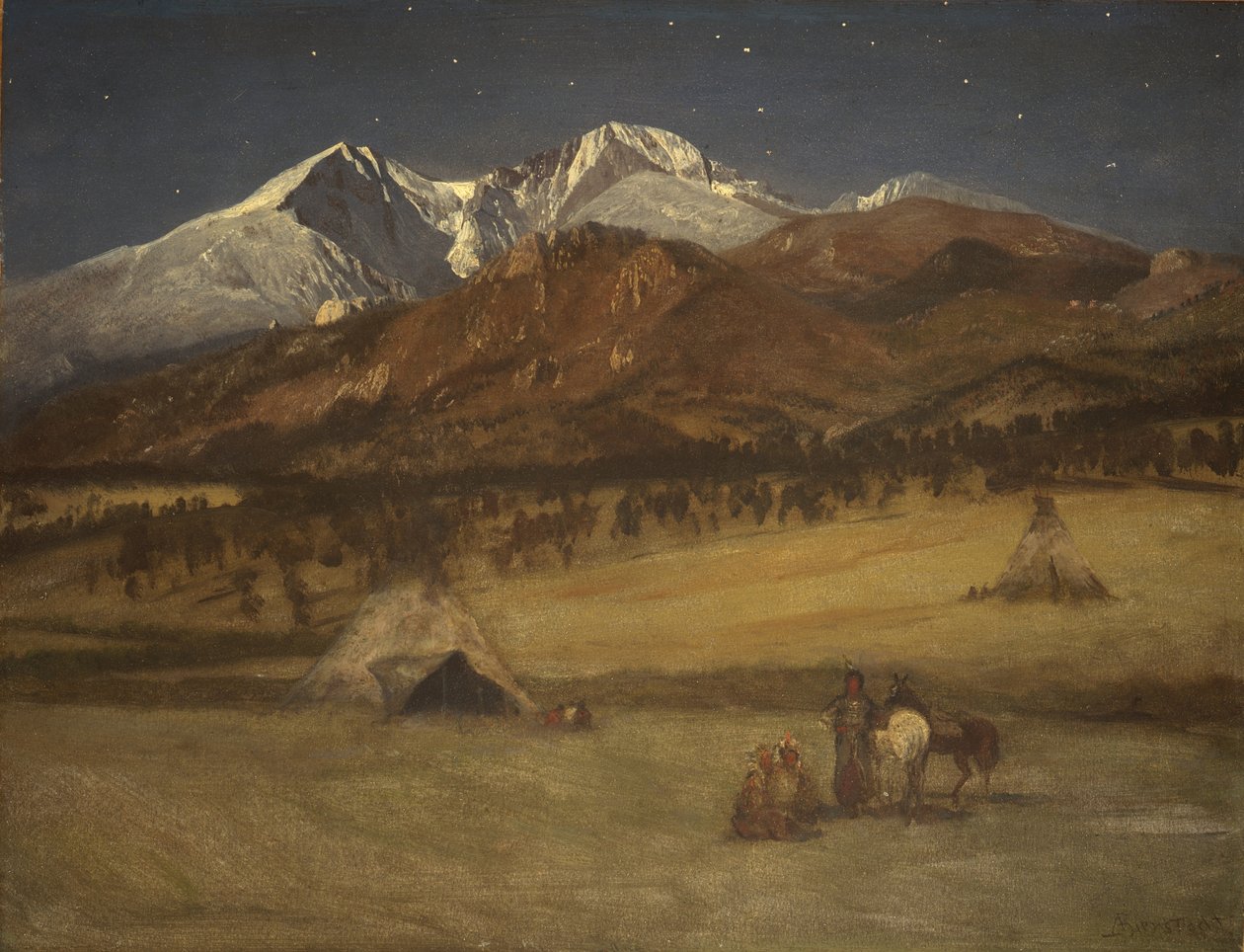 Indianerlager - Abend von Albert Bierstadt