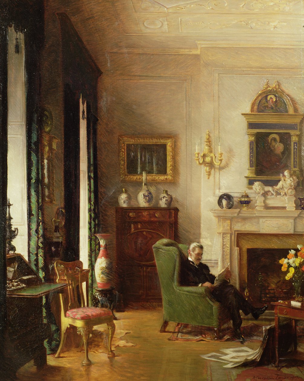 Das graue Wohnzimmer von Albert Chevallier Tayler