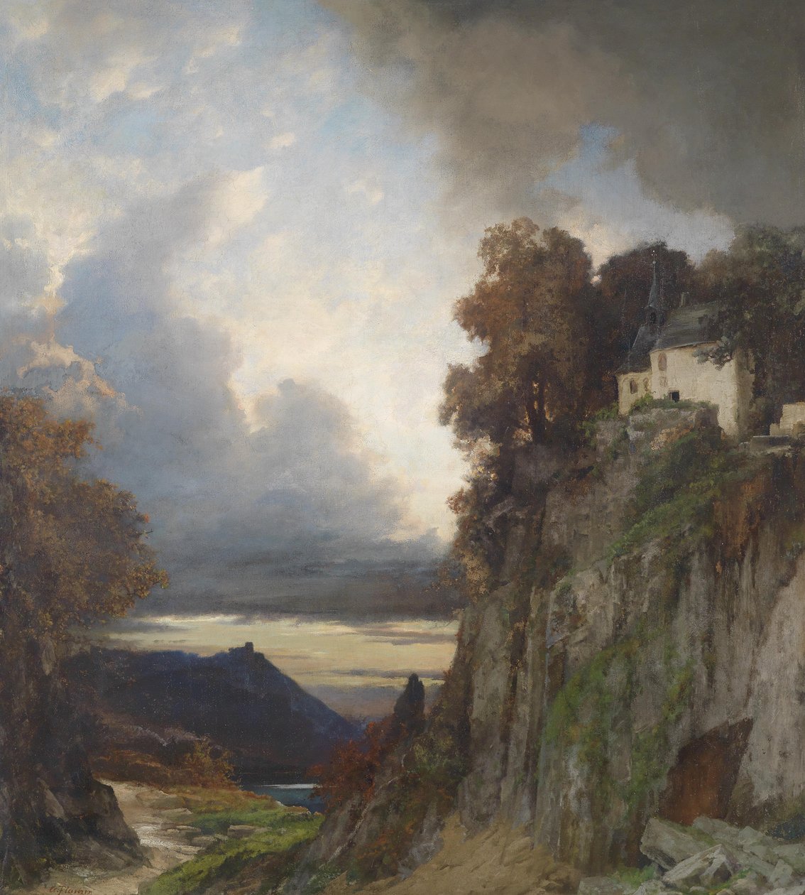 Abendstimmung am Rhein (bei Koblenz) von Albert Flamm