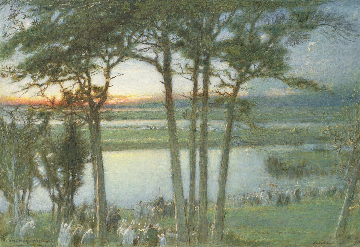 Ein indischer Trauerzug von Albert Goodwin