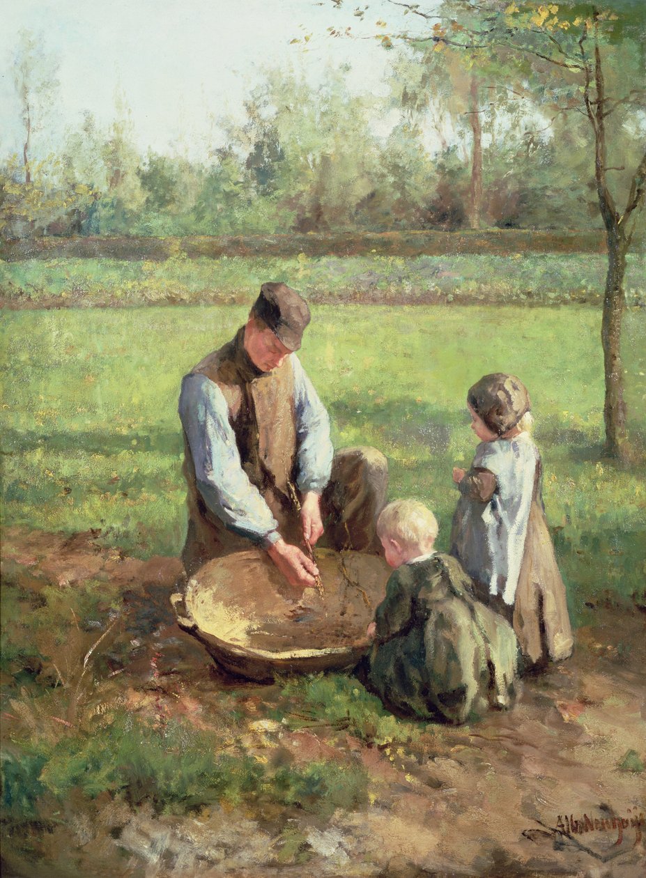 Vater bei der Arbeit zuschauen von Albert Neuhuys