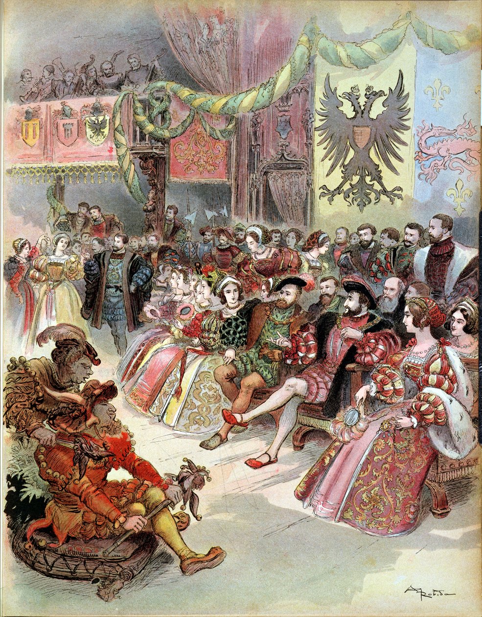 Ball am Hof von Franz I. (1494-1547), 1909 von Albert Robida