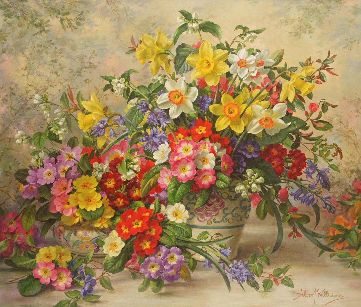 Frühlingsblumen und Poole-Keramik, Nr. 2 von Albert Williams