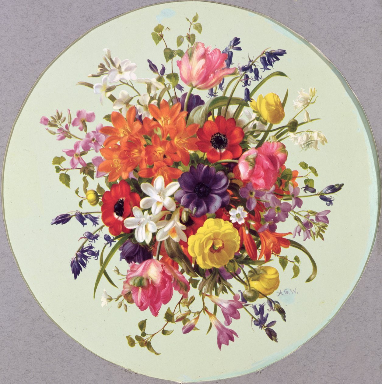 Ein kreisförmiges Blumenarrangement von Albert Williams