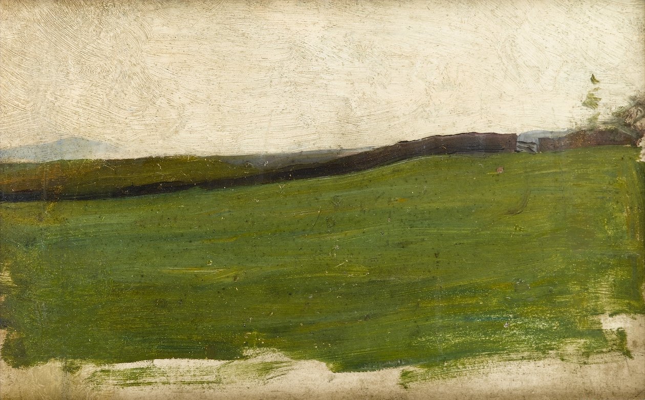 Landschaft mit grüner Wiese und Torwand, ca. 1900 von Albert de Belleroche