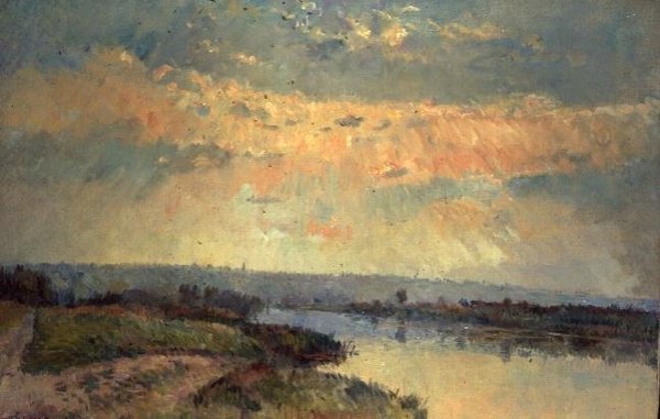 Später Nachmittag an der Seine von Albert Charles Lebourg
