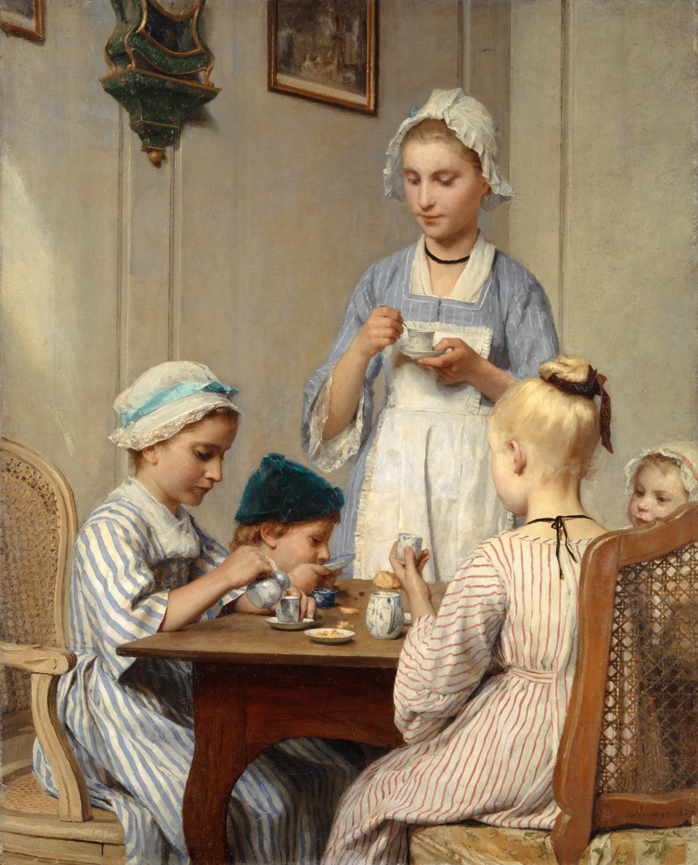 Kinder beim Frühstück, 1879 von Albert Anker