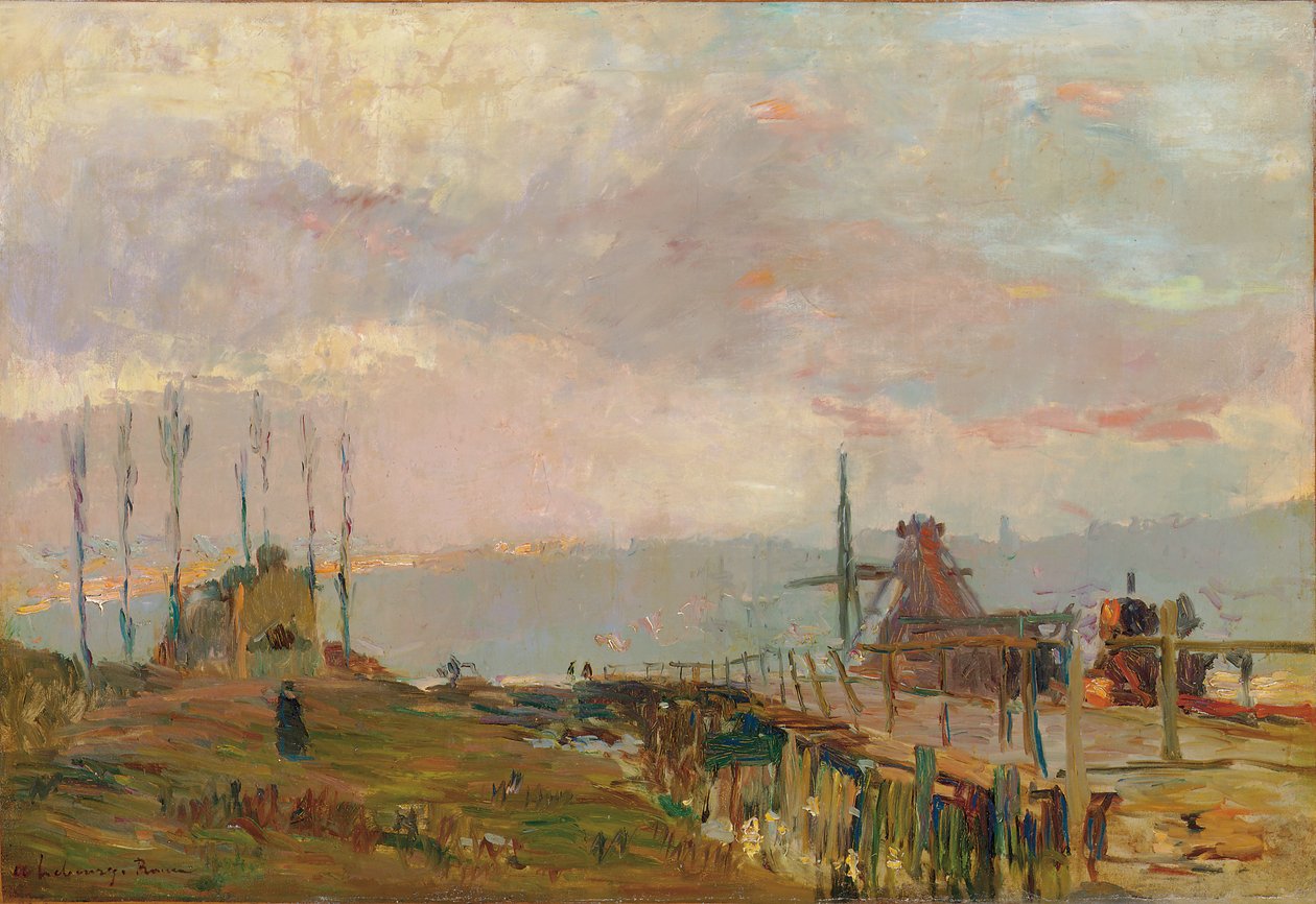 Die rustikale Brücke bei Rouen von Albert Charles Lebourg