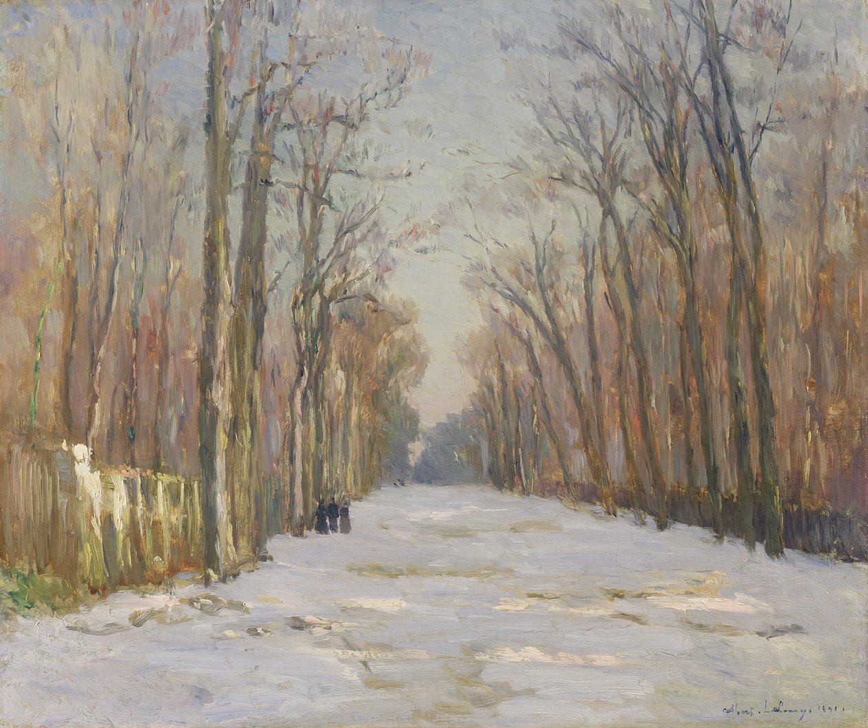Winterszene, 1891 von Albert Charles Lebourg