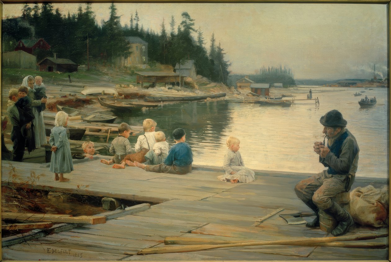 Sommerabend in Hammars Werft von Albert Gustaf Aristides Edelfelt