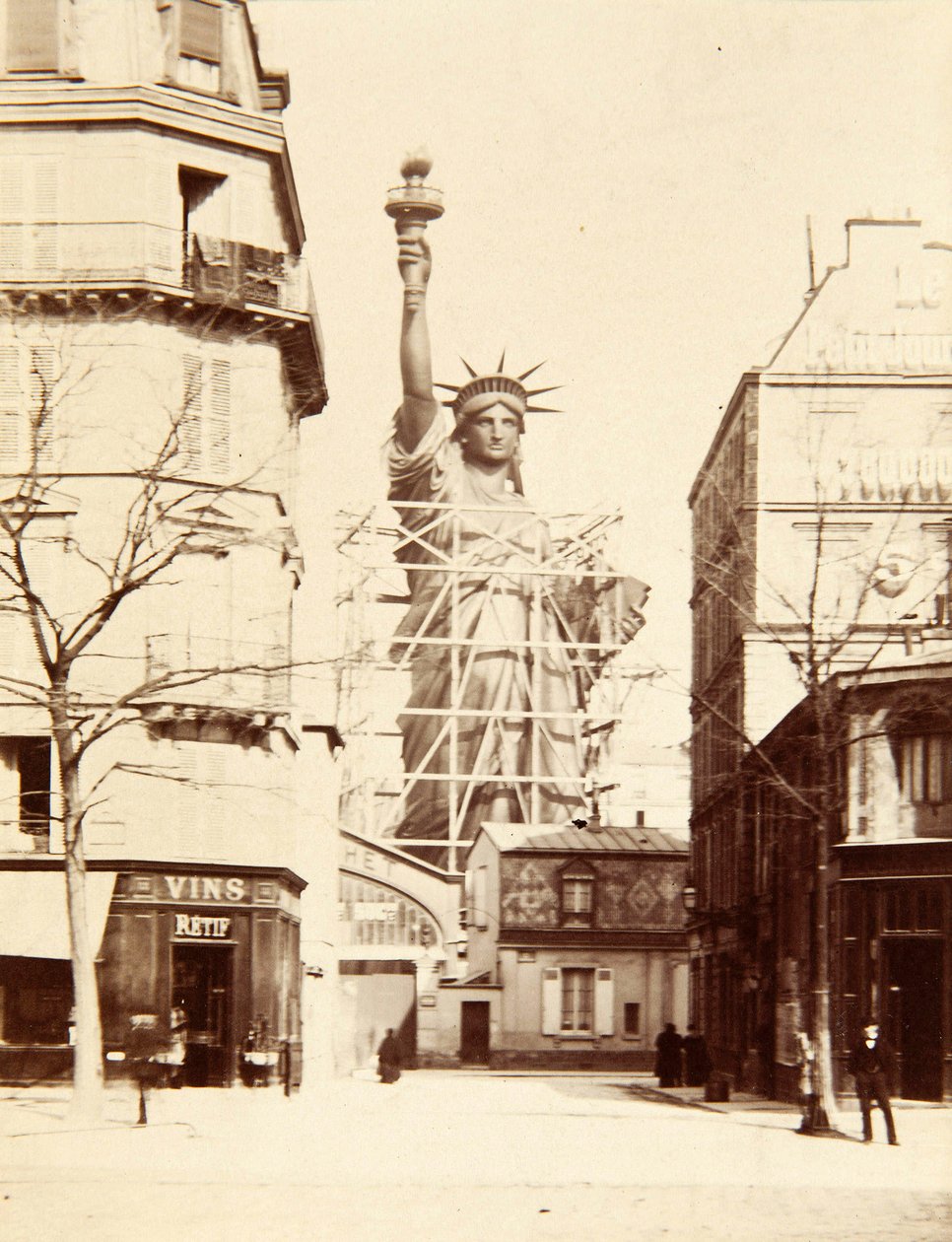 Zusammenbau der Freiheitsstatue, Paris 1883 von Albert Fernique