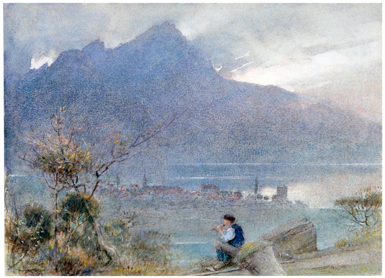 Stansstad und der Pilatus, Schweiz von Albert Goodwin