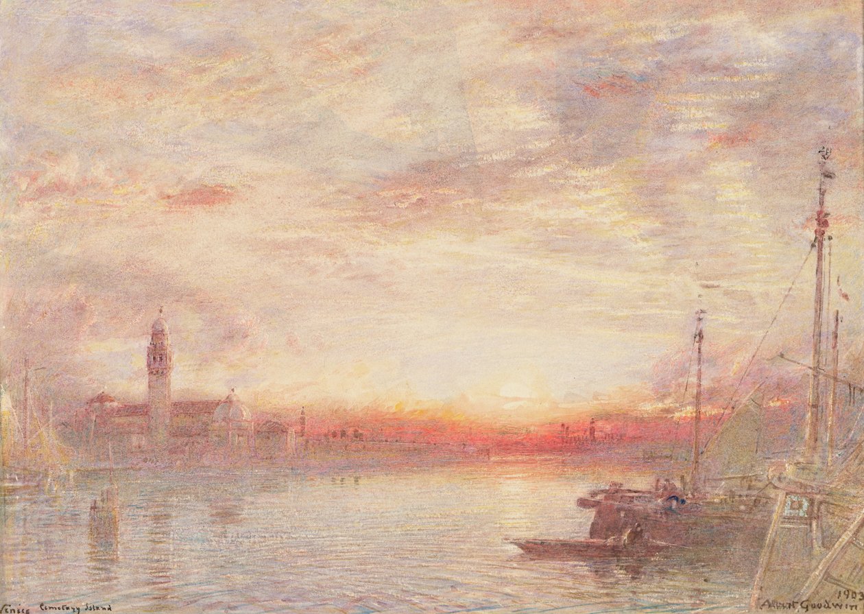Venedig, Friedhofsinsel (San Michele) von Albert Goodwin